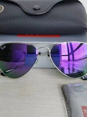 Ray-Ban 3025 Blue Aviator Sunglasses 58mm